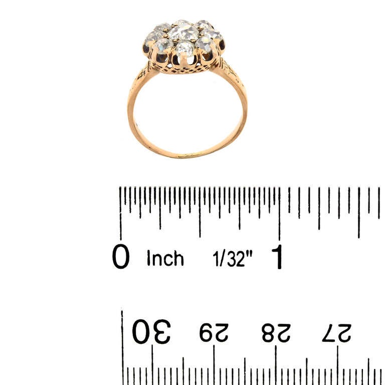 Antique Diamond Fleurette Ring 1