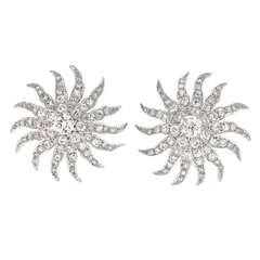Art Deco Diamond Sunburst Earrings