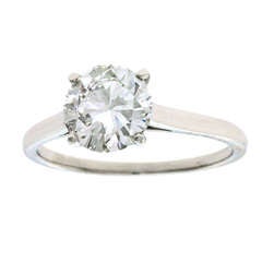 Retro Cartier 1.58 Carat GIA Cert Diamond Platinum Engagement Ring 