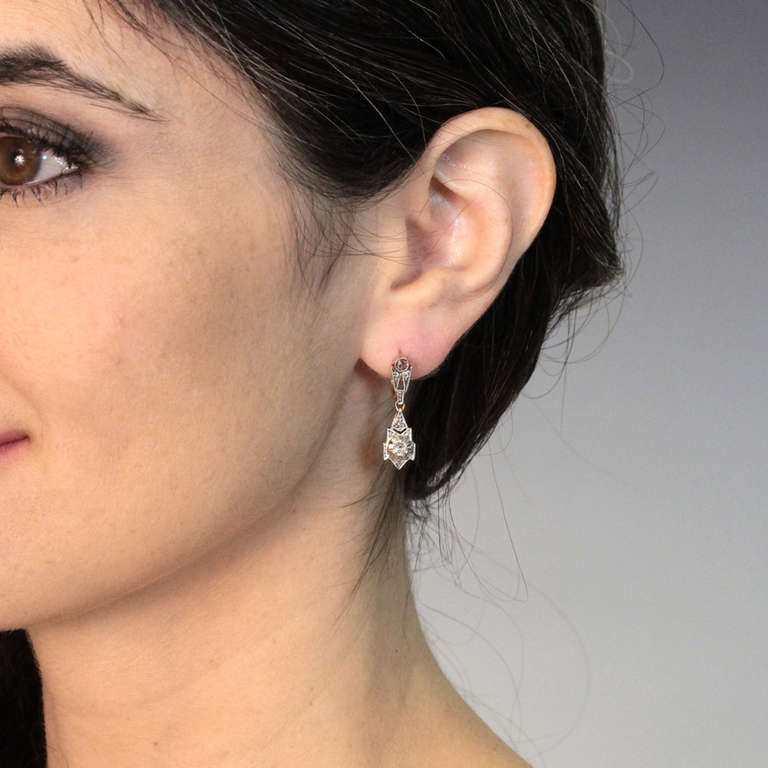 Women's Art Deco Diamond Dangle Earrings