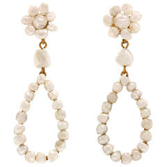 Natural Pearl Dangle Earrings