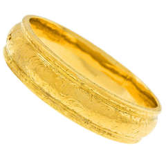 1910s Antique Engraved Gold Bangle Bracelet