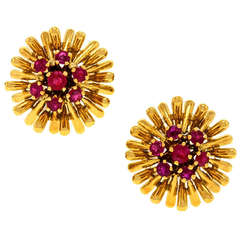 Modernist Ruby Earrings