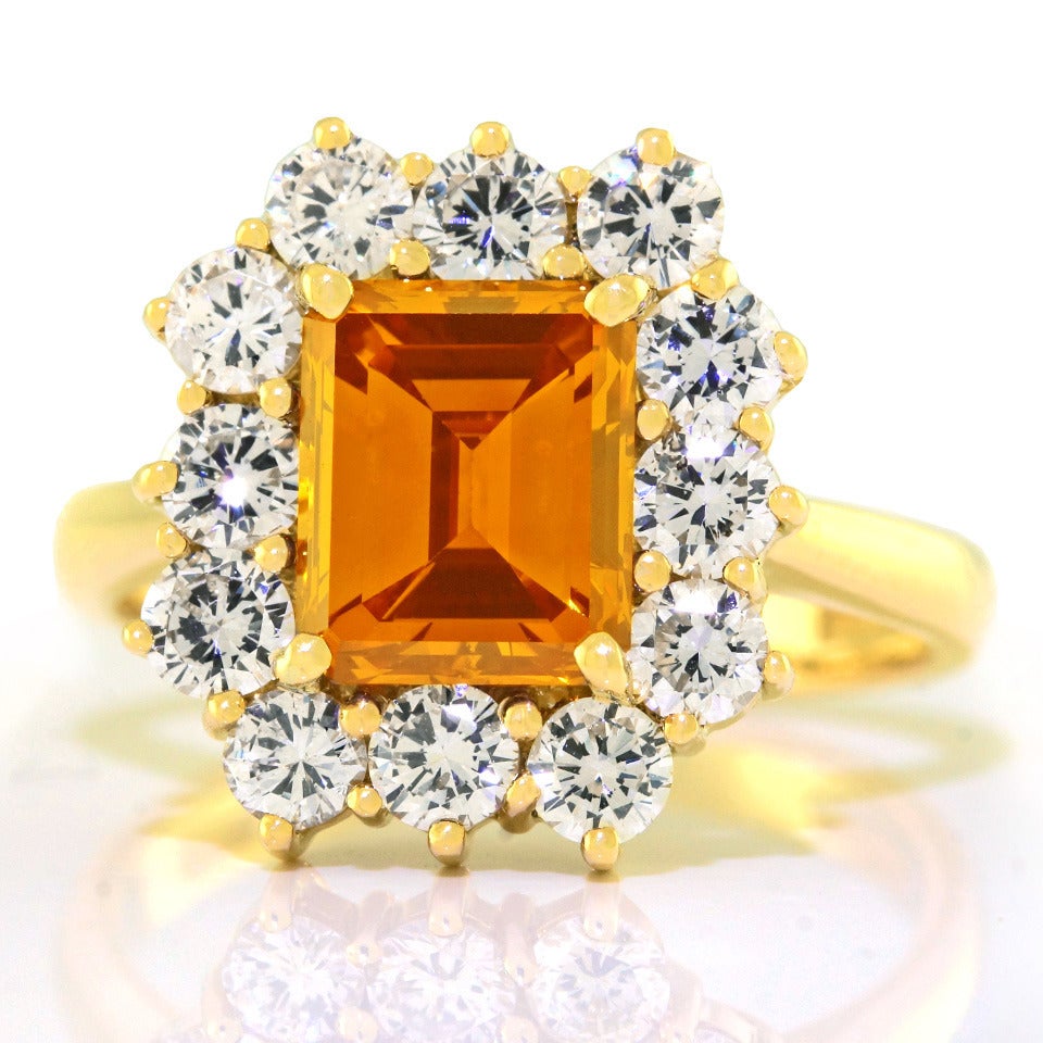 1.98 Carat Deep Brown Orange Diamond Ring In Excellent Condition In Litchfield, CT