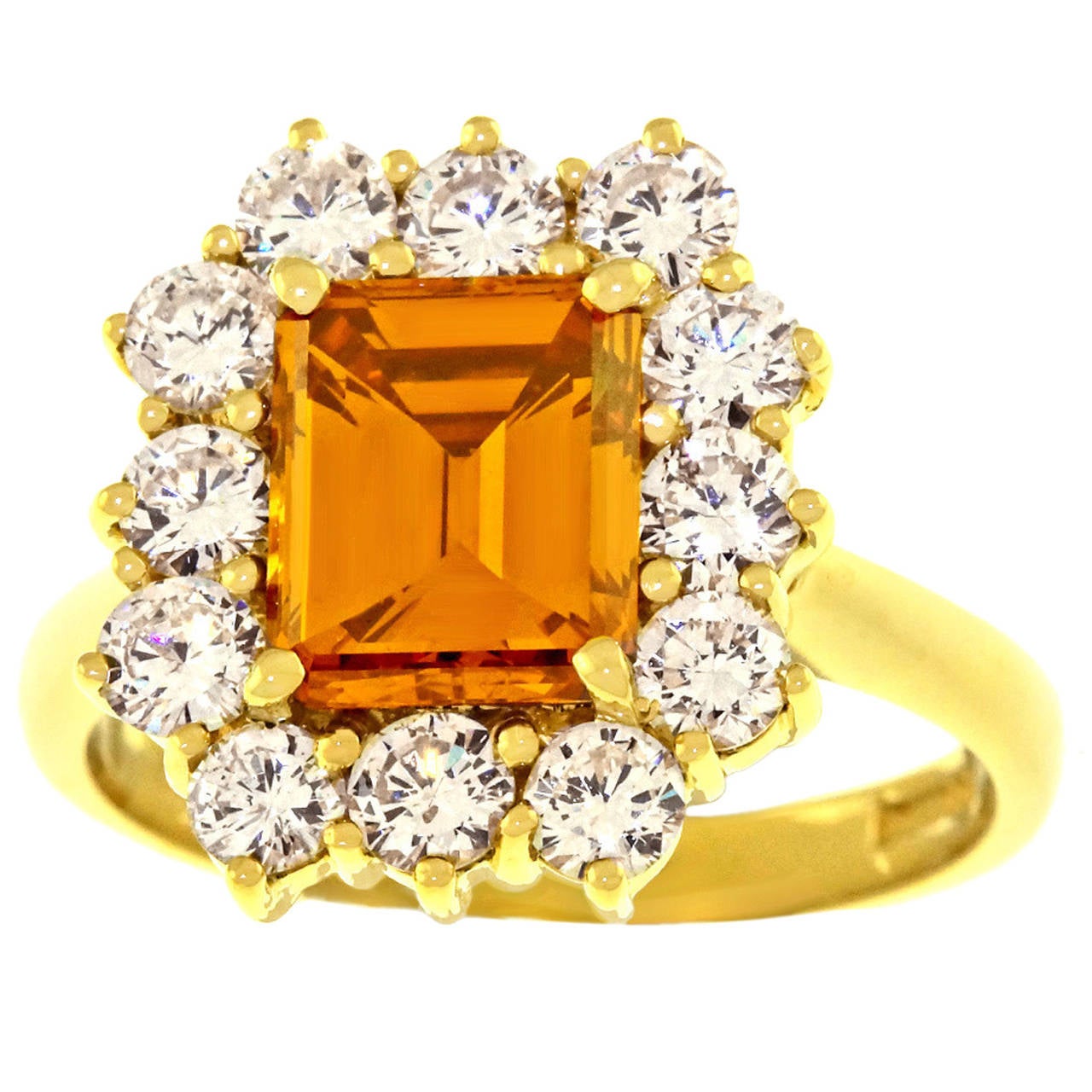 1.98 Carat Deep Brown Orange Diamond Ring