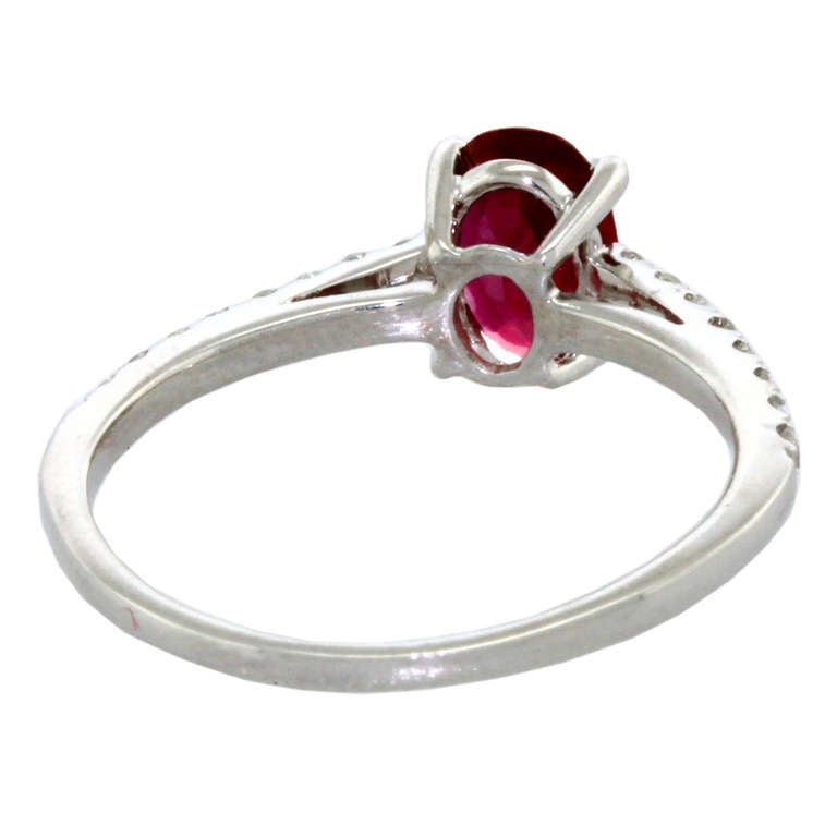Ruby 1.05 carat No Heat  Diamond Ring 1