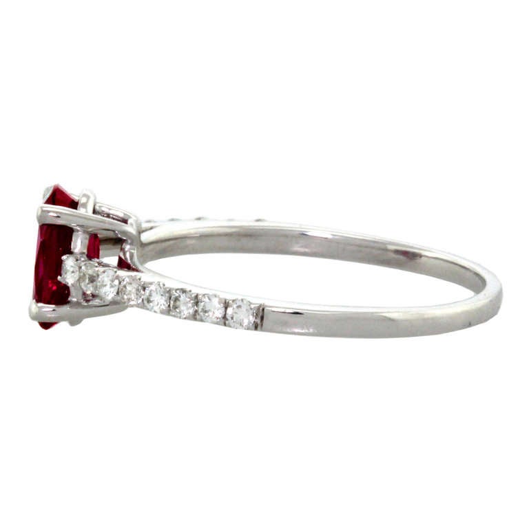 Ruby 1.05 carat No Heat  Diamond Ring 4