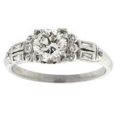 Chic Art Deco Diamond Platinum Engagement Ring