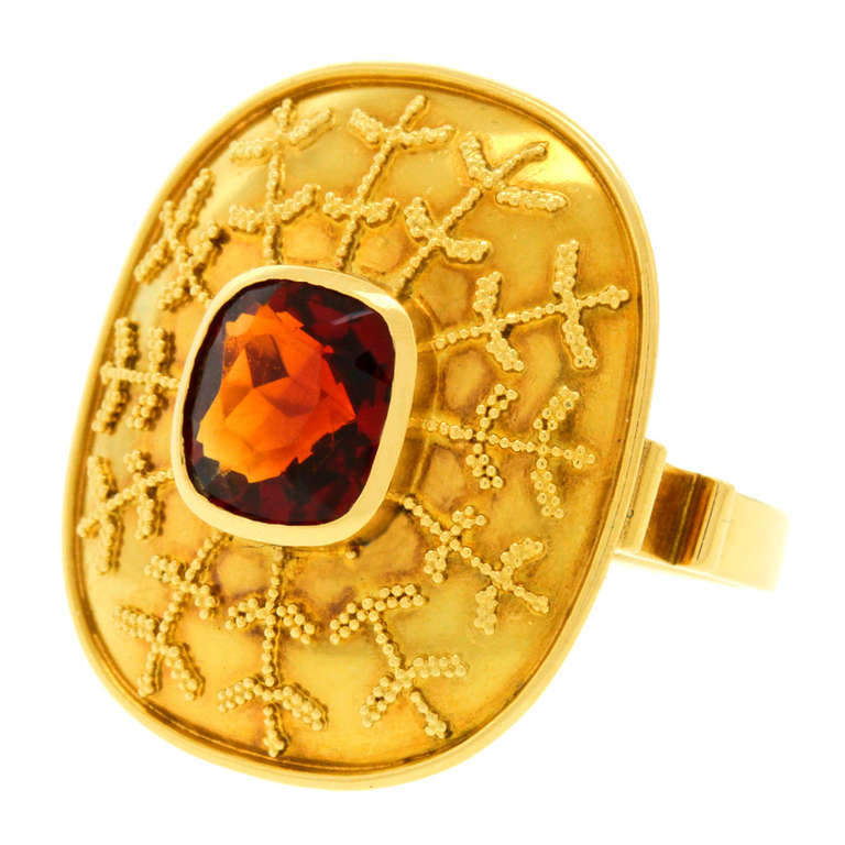 Meister 1.50 Carat Madeira Citrine Ring In Excellent Condition In Litchfield, CT