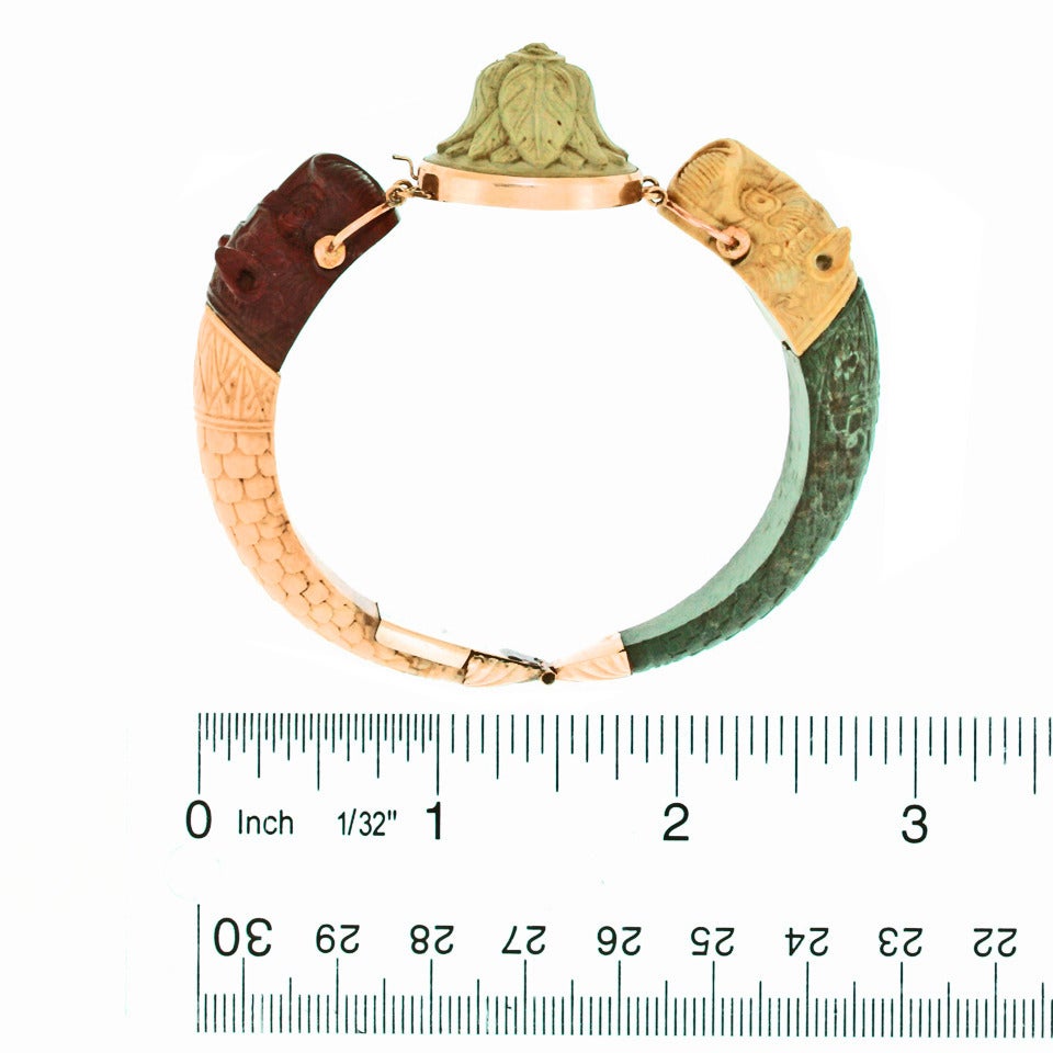 c1820-40s Etruscan Revival Carved Lava Bracelet 2