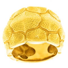 Vintage Fred of Paris Yellow Gold Tortoise Shell Motif Ring