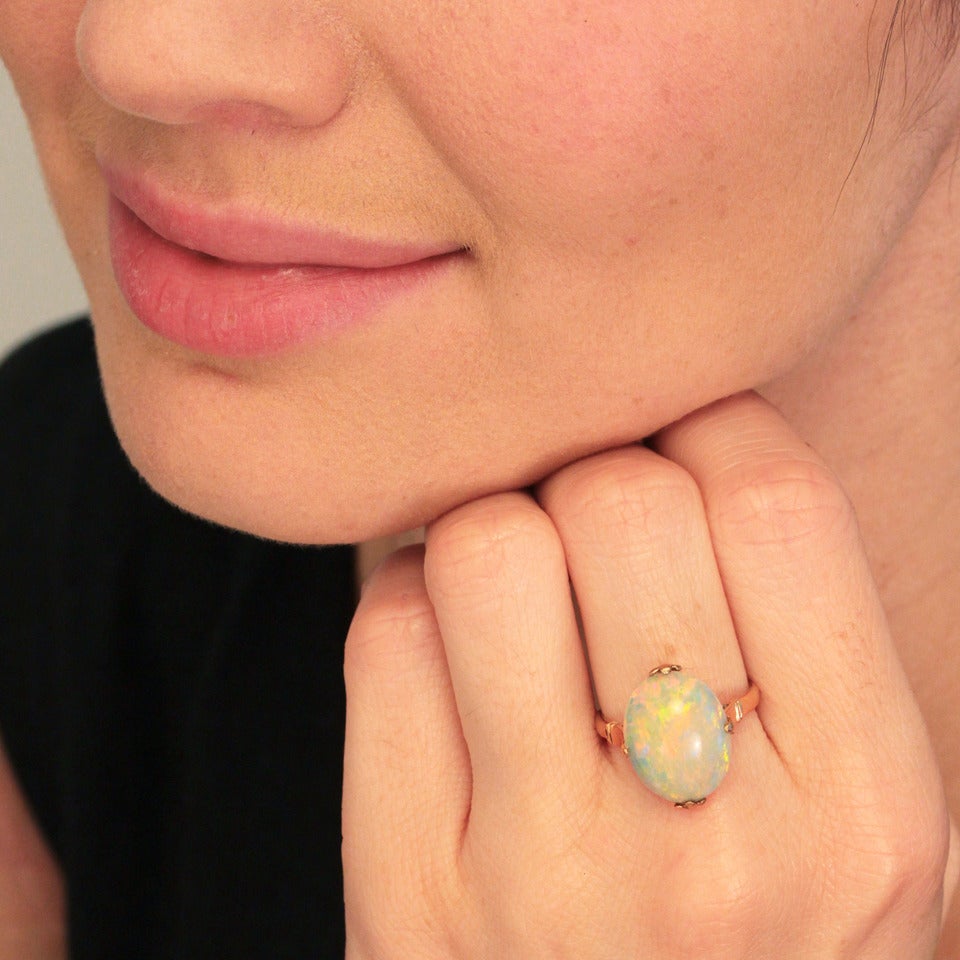 Women's American Antique Opal Gold Ring