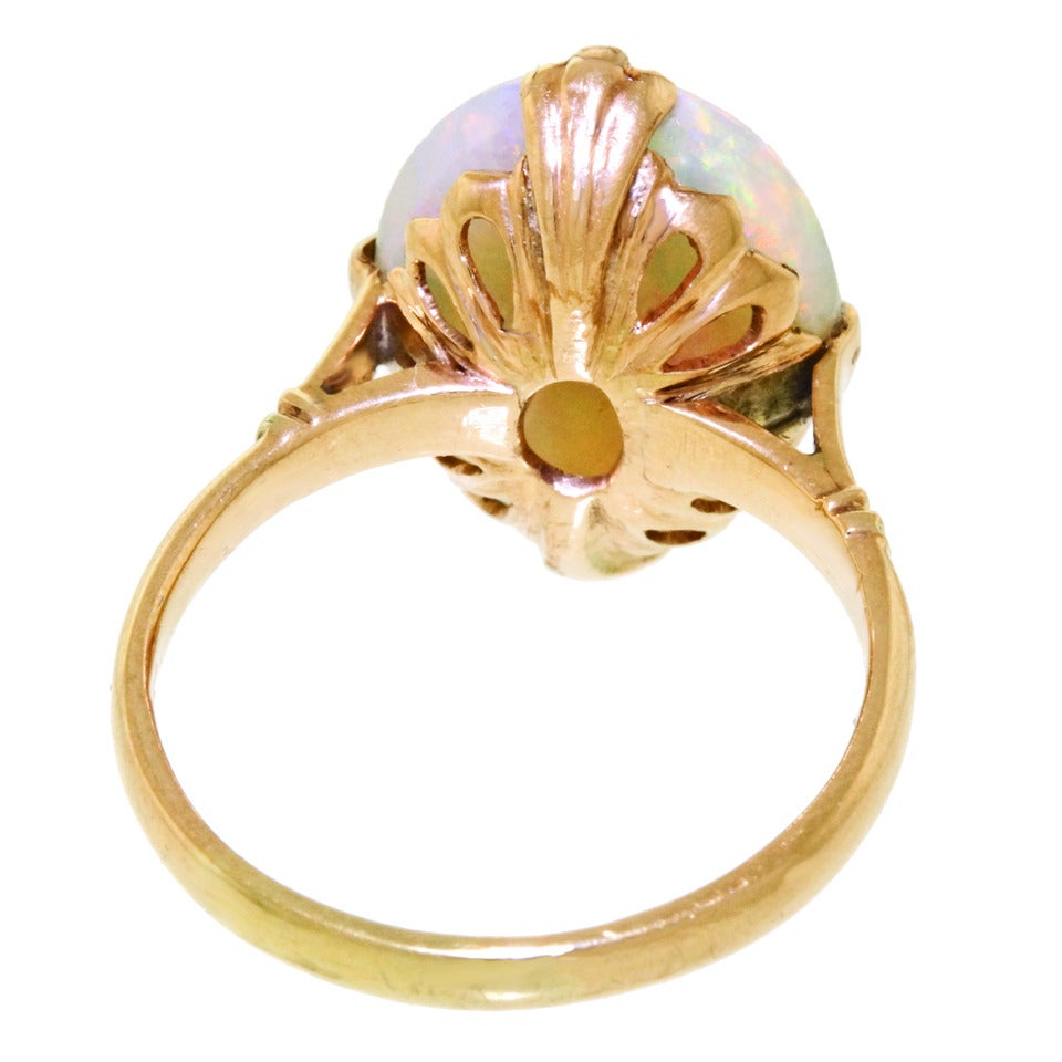American Antique Opal Gold Ring 4