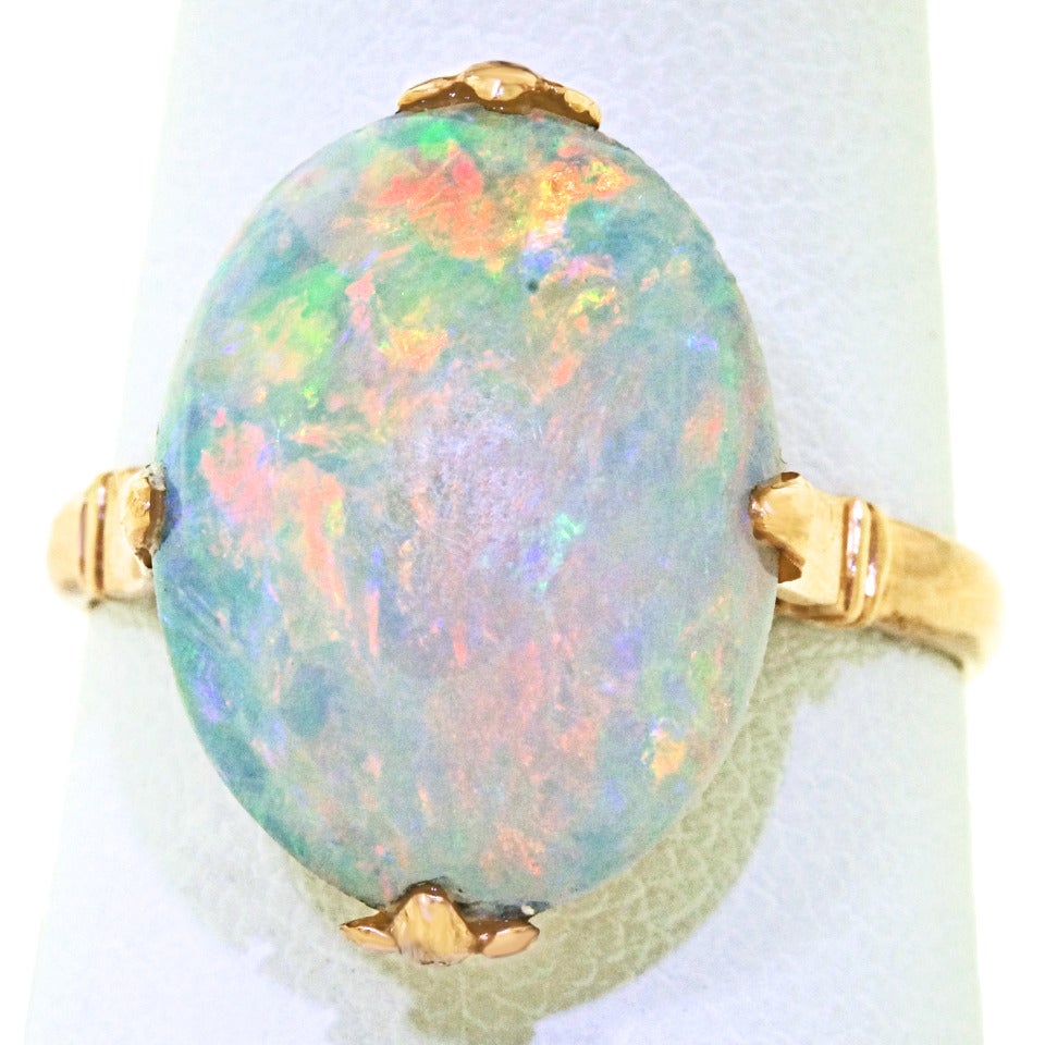 American Antique Opal Gold Ring 5