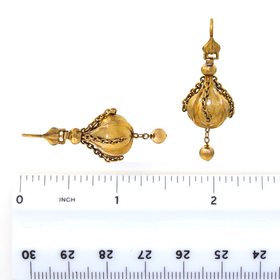 Antique English Gold Drop Earrings 1