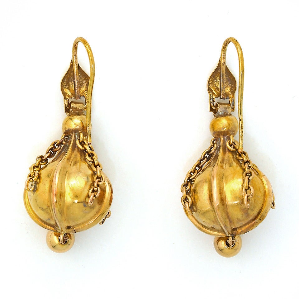 Antique English Gold Drop Earrings 2
