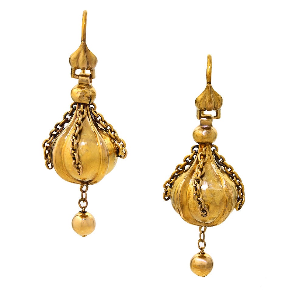 Antique English Gold Drop Earrings 3