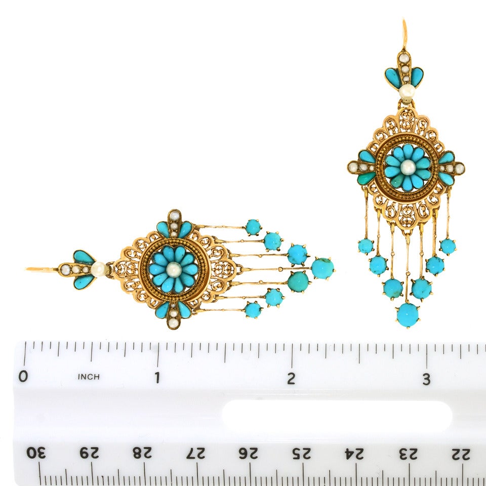 Antique French Chandelier Earrings In Excellent Condition In Litchfield, CT