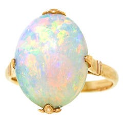 American Antique Opal Gold Ring