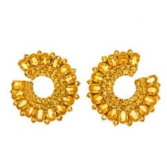 Assil Yellow Sapphire Gold Earrings