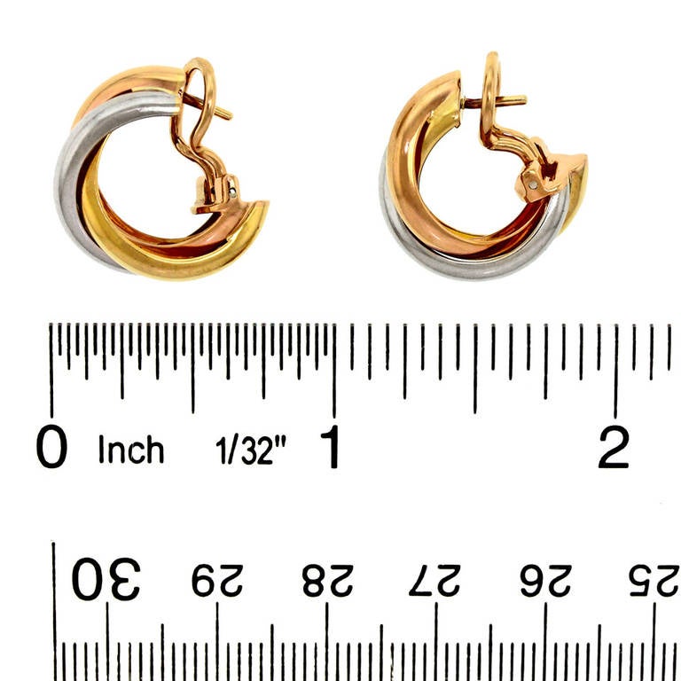 Cartier Trinity Earrings In Excellent Condition In Litchfield, CT