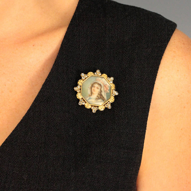 Bailey Banks & Biddle Portrait Brooch In Excellent Condition In Litchfield, CT