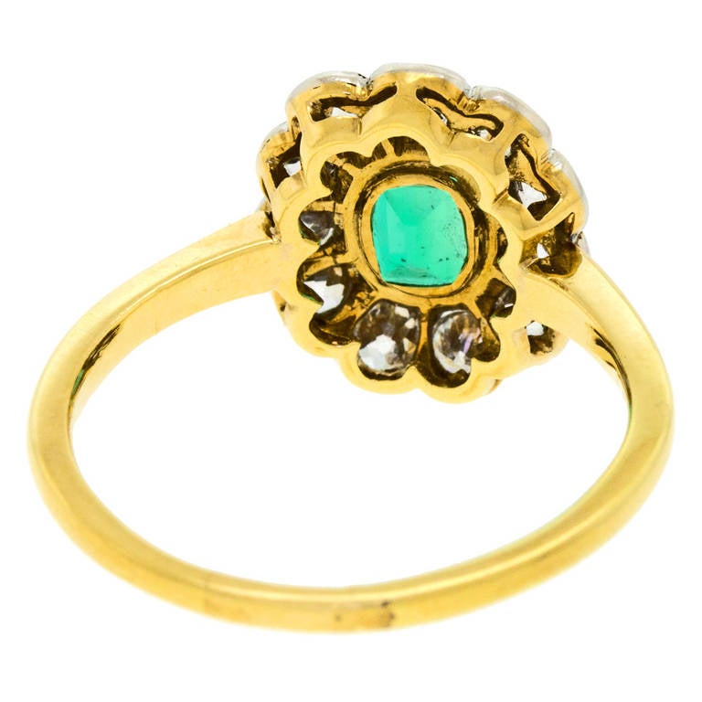 Women's Antique Emerald and Diamond Ring