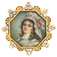 Antique Bailey Banks & Biddle Portrait Brooch