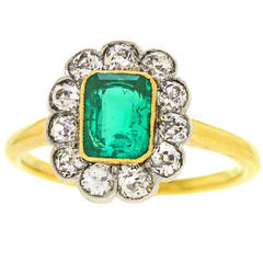 Antique Emerald and Diamond Ring