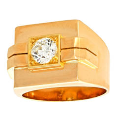 Art Deco diamond gold Geometric Occasional Ring
