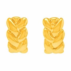 Cartier Braided Motif Gold Earrings