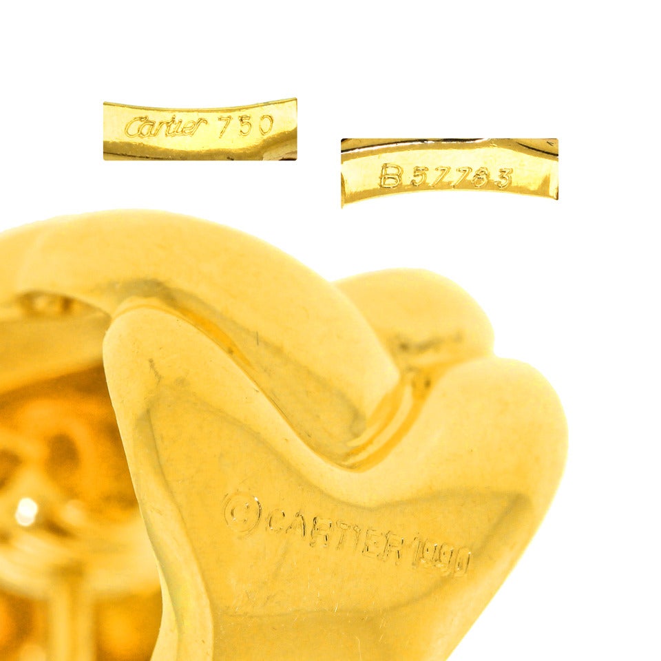 Cartier Braided Motif Gold Earrings 1