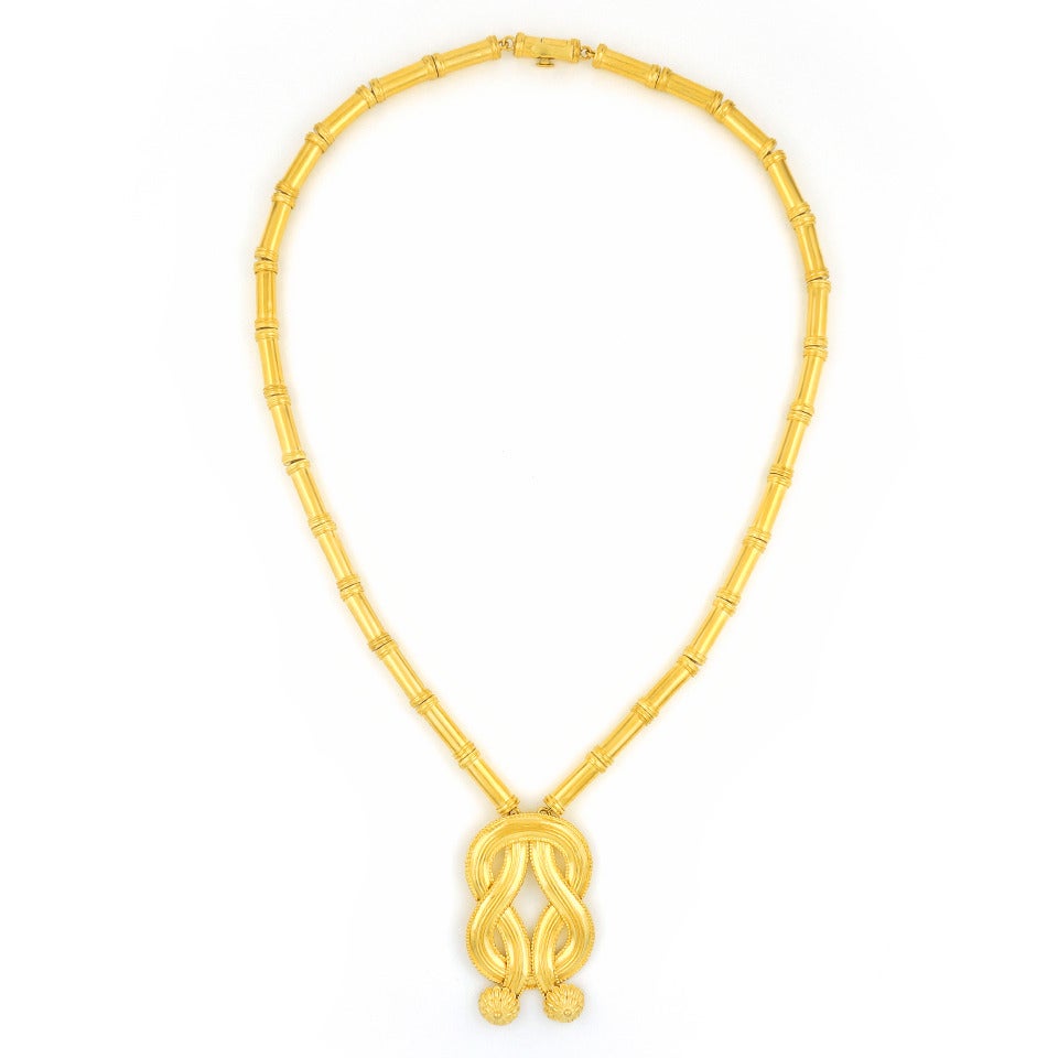 Modern Lalaounis “Knot of Hercules” Gold Necklace