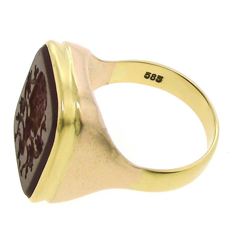Women's or Men's Carnelian Intaglio Signet Ring