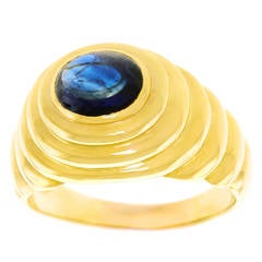 Adler 1.75 Carat Sapphire Cabochon Gold Ring