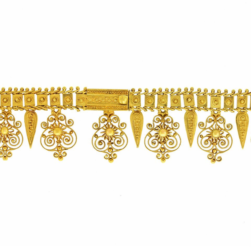 Antique Etruscan Revival Gold Necklace 4