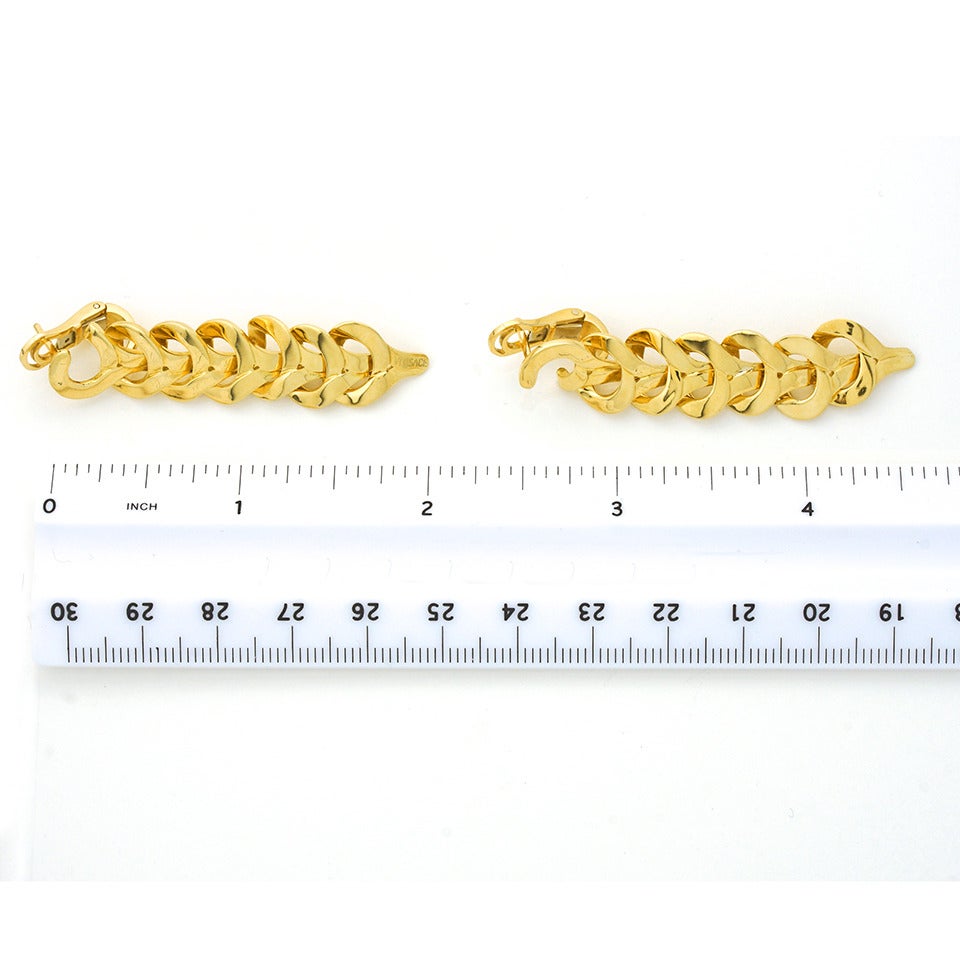 Versace Modernist Gold Dangle Earrings 2