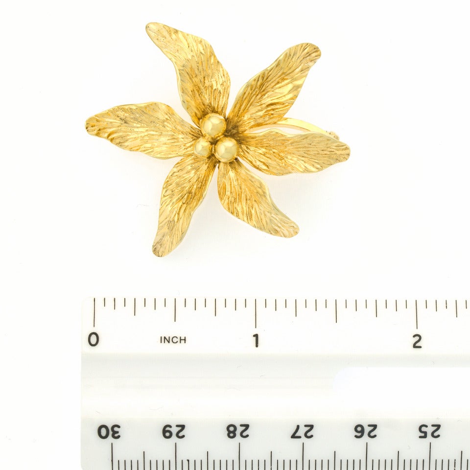 Tiffany & Co. Gold Flower Brooch 2