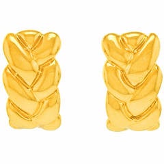 Cartier Braided Motif Gold Earrings