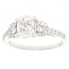 Simon G Diamond Platinum Engagement Ring in Platinum