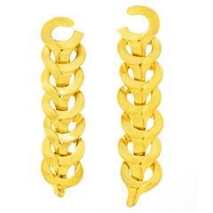 Versace Modernist Gold Dangle Earrings