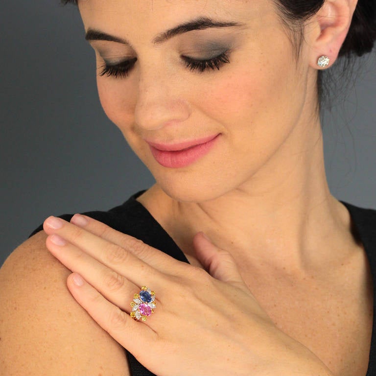 Women's Oscar Heyman Sapphire Diamond Ring