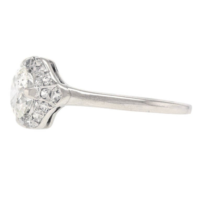 Women's H.W. Beattie 1.0 Carat Art Deco Diamond Platinum Ring