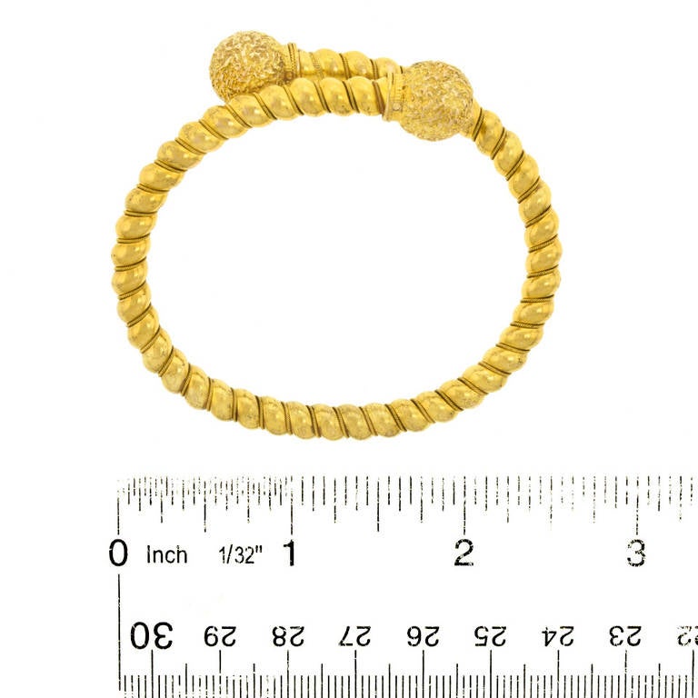 Women's Antique Etruscan Taste Gold Bangle Bracelet