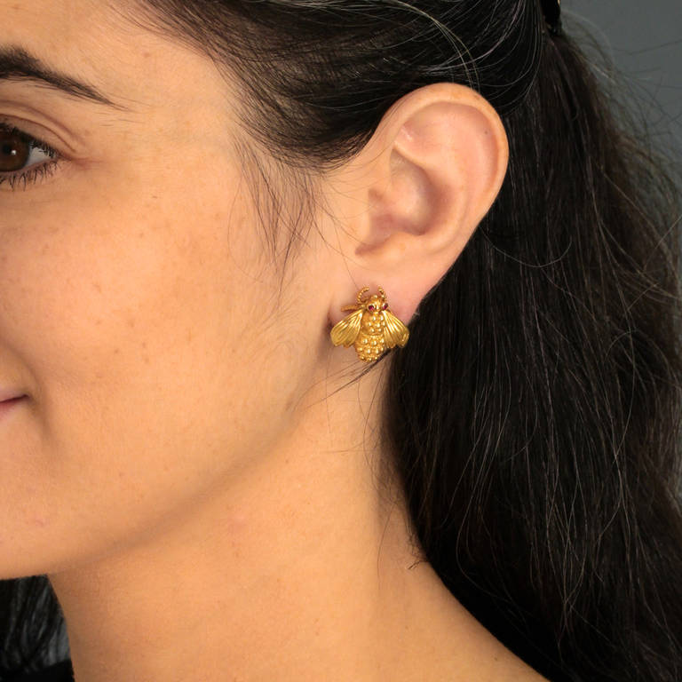 antique bee earrings