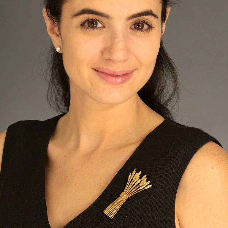 Tiffany & Co. Sheaf of Wheat Gold Brooch