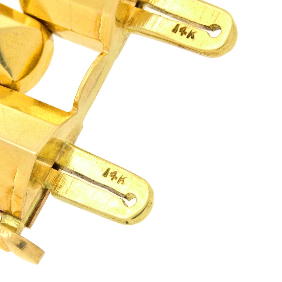 Women's Wide Retro Gold Link Bracelet
