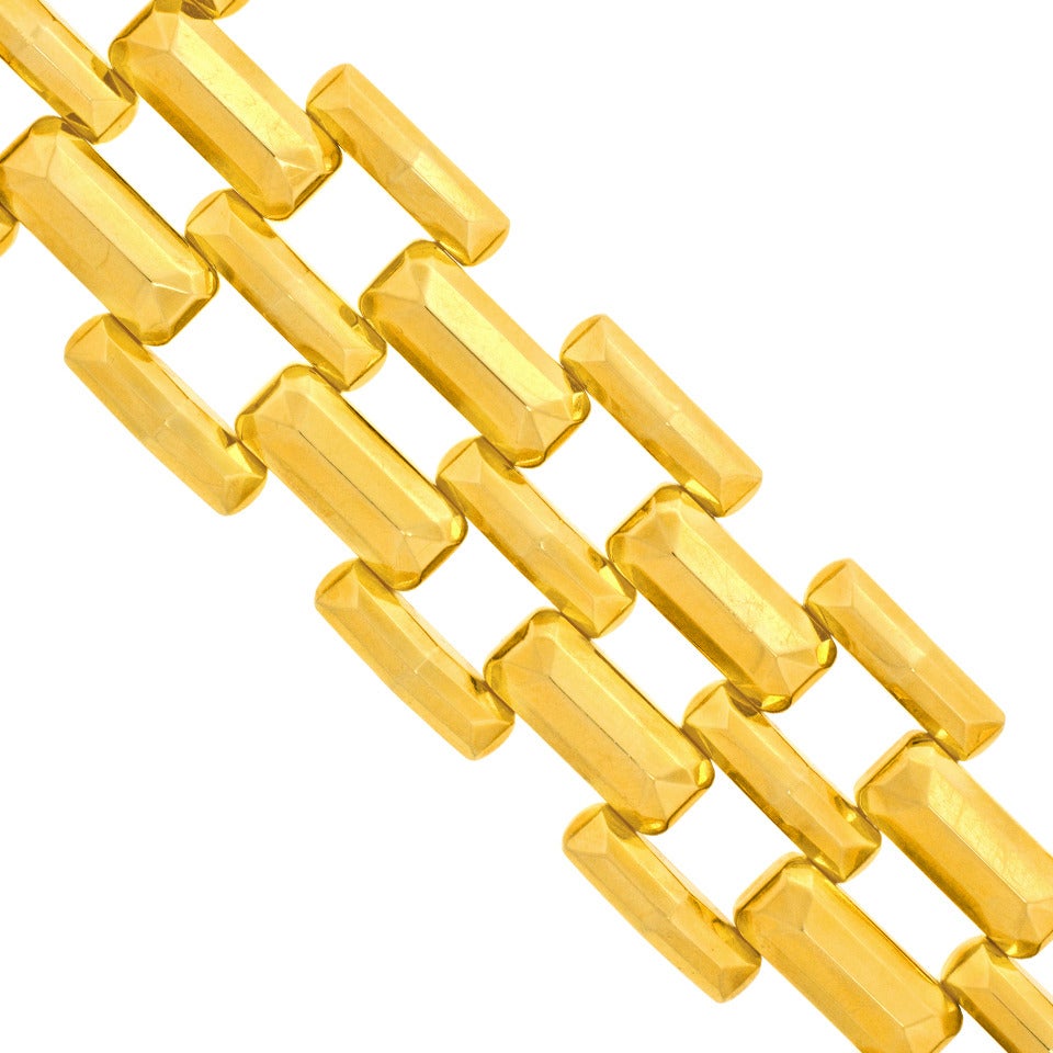 Wide Retro Gold Link Bracelet 3