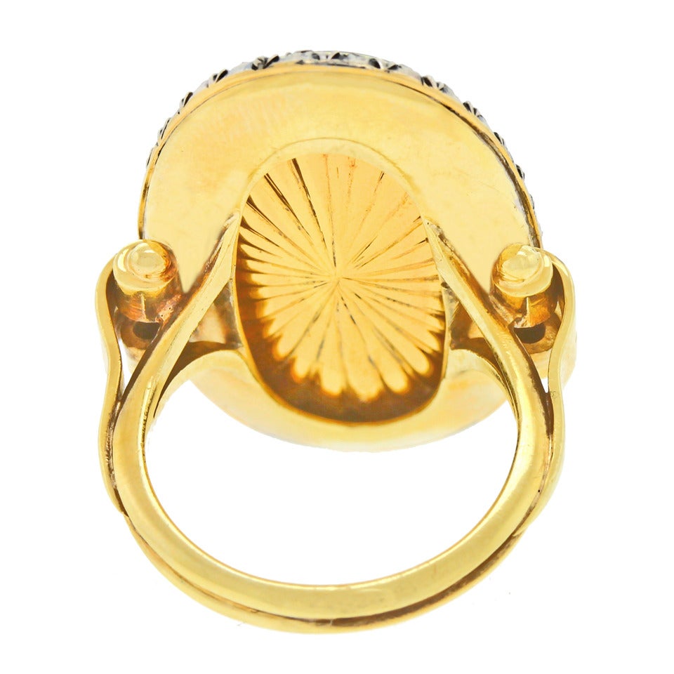 Spectacular Antique Diamond-set Enamel Ring 4