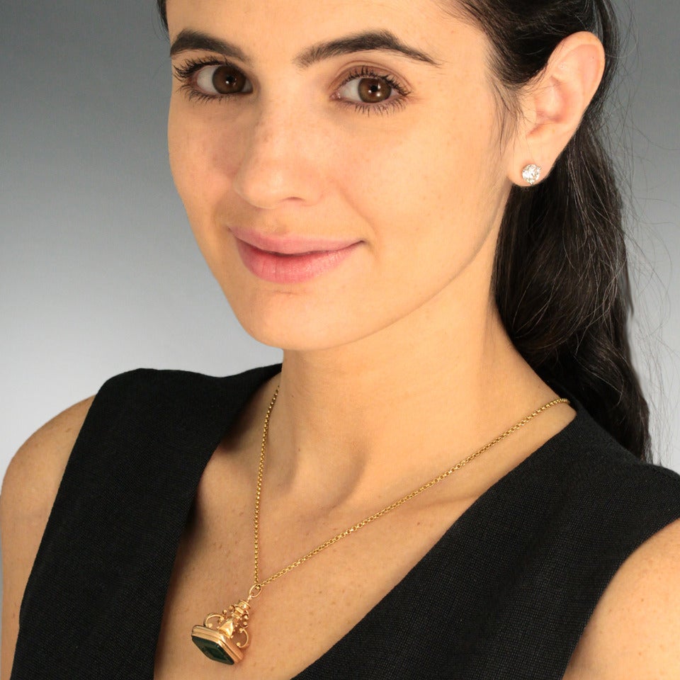 Ornate Bloodstone Fob Pendant